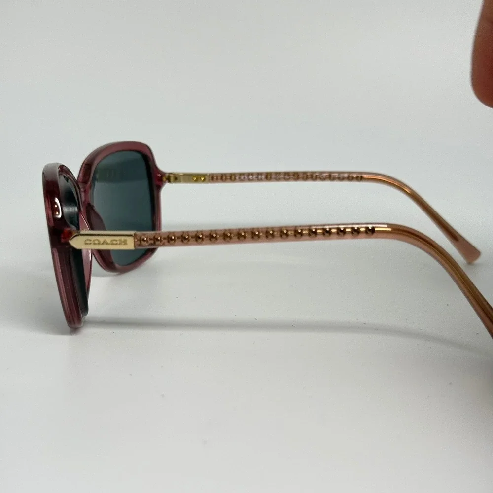 Coach HC 8152-L Sunglasses Black Cherry Glitter Polarized 57-17-135 5329F4